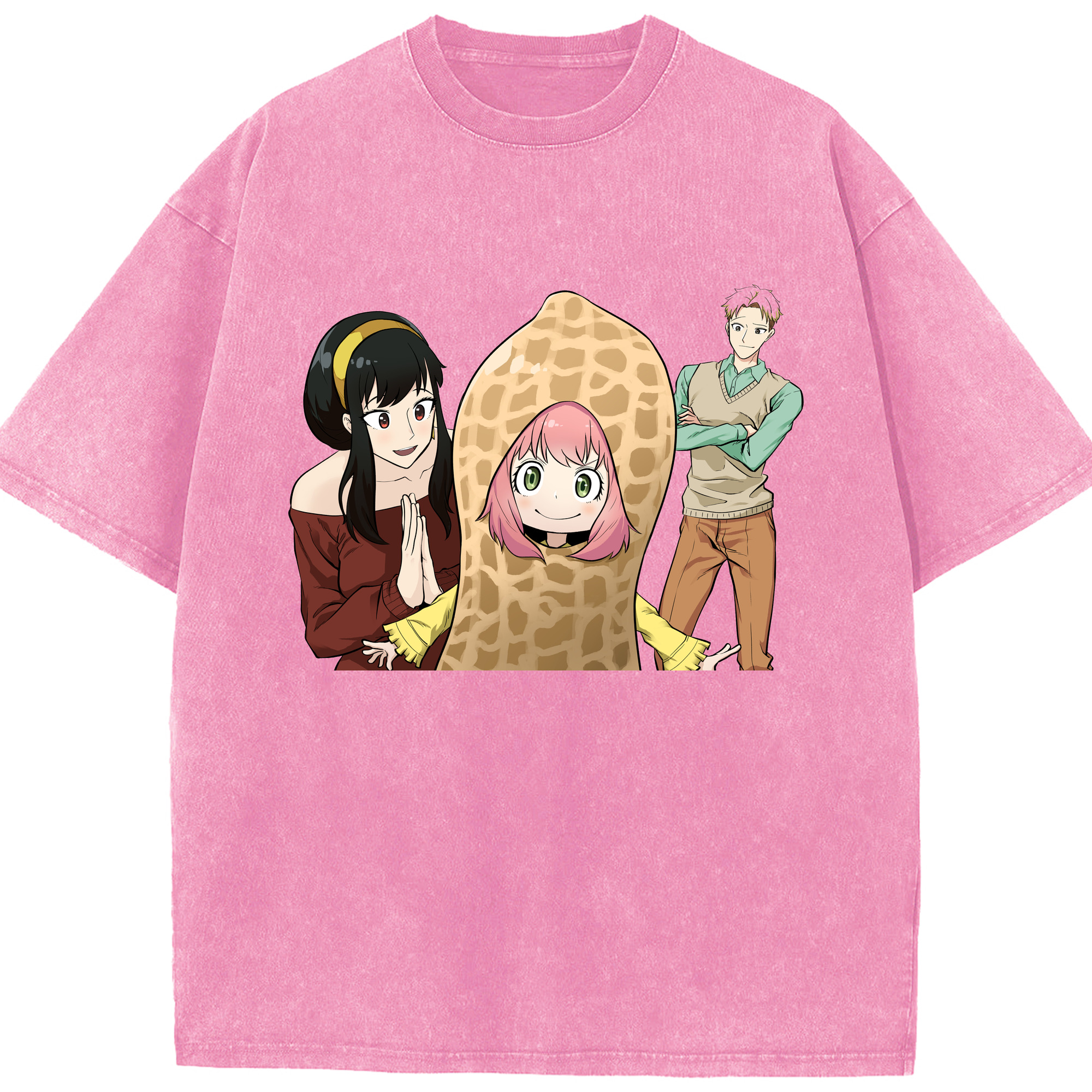（画像用） SPY×FAMILY间谍家家酒 綿100% ヴィンテージ風 半袖Tシャツ（フロントプリント）